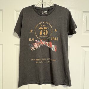 D-Day 75th Anniversary T-Shirt Gray Size Medium